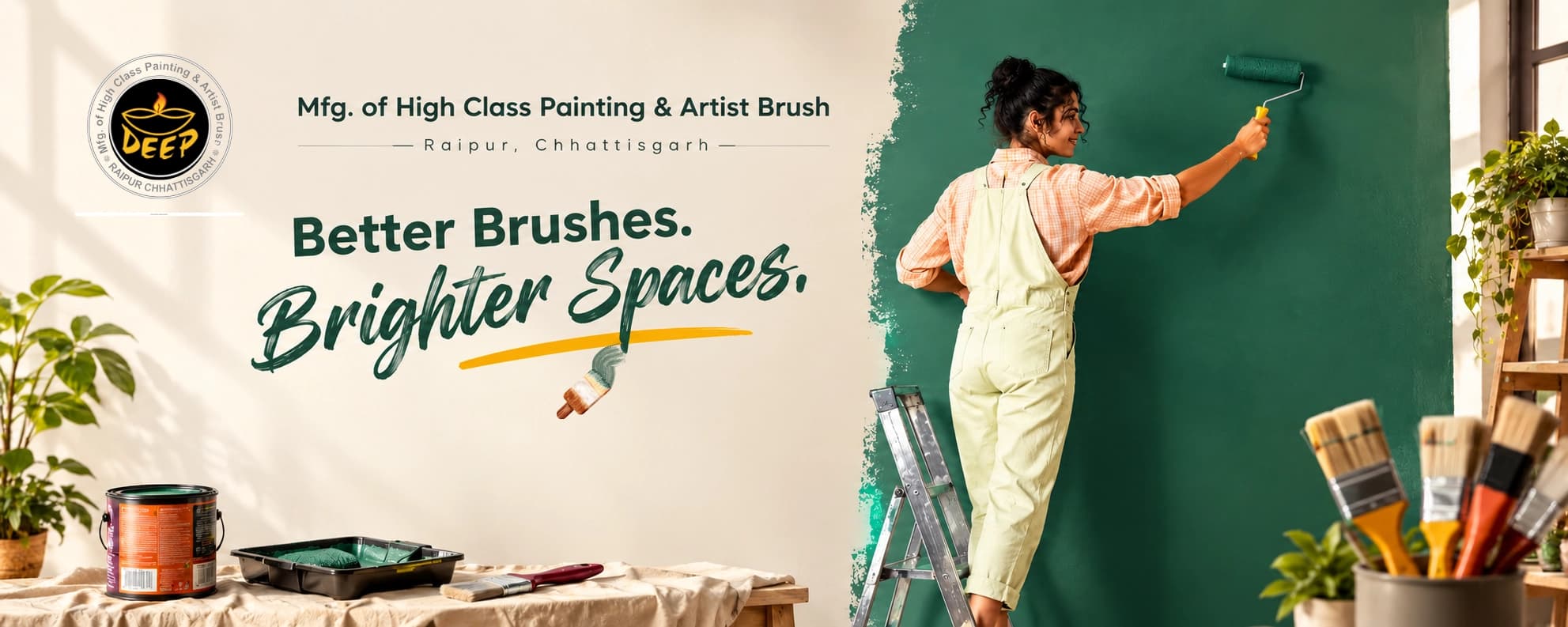 Deep Brush Industries painting brushes and rollers used by professional painters